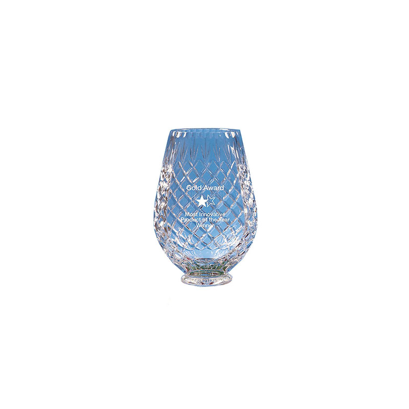 LEAD CRYSTAL PANELLED TULIP VASE 15CM Hercules