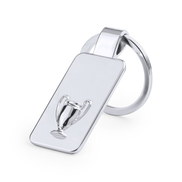 METAL TROPHY KEYRING IN BRILLIANT SILVER FINISH - Hercules