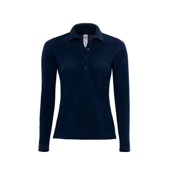 NAVY BLUE LONG SLEEVE POLO SHIRT BY B&C Hercules