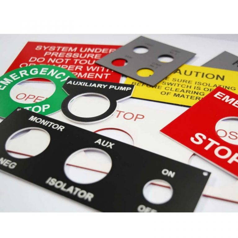 CUSTOM GRAVOPLY™ SIGNS HIGHPRECISION ENGRAVED PLASTIC (PER SQCM