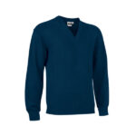 Office blue long sleeve knitted sweater